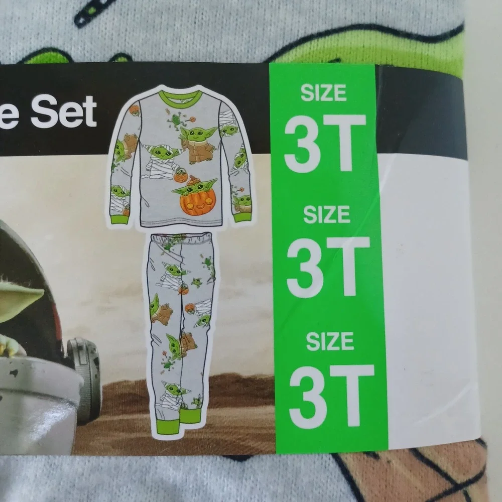Kids Halloween 2-piece PJ Pajama Set Star Wars Mandalorian 3T‎ Unisex NWT